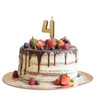Świeczka na tort cyferka 4 złota urodziny 4,5cm Partydeco 1 sztuka SCU9-4