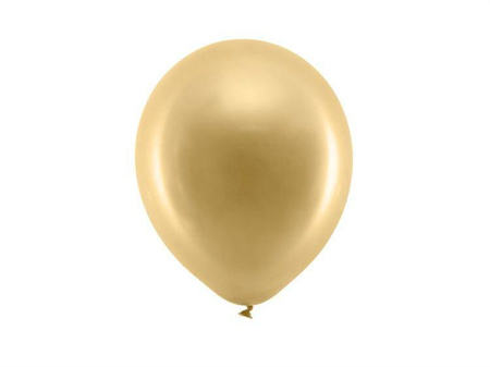 Balony Rainbow 23cm metalizowane złote 100 sztuk RB23M-019-100x