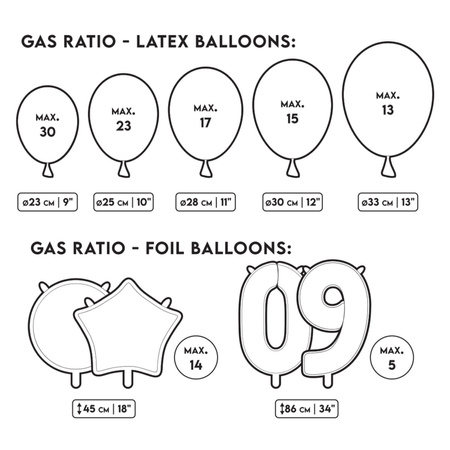 Butla z helem na 30 balonów fioletowa BZH1-30-014
