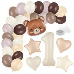 Balony na Roczek beżowe kremowe zestaw A52