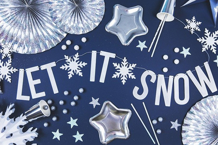 Baner świąteczny Let it snow biały 170cm 1szt. GRL52-008