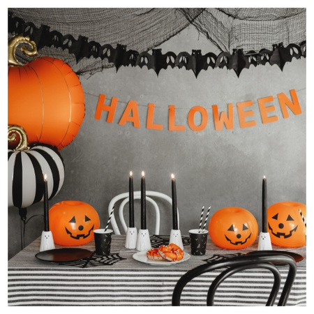 Balon Dynia pomarańczowy na Halloween foliowy 62x59cm 1 sztuka FB306