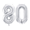 Balony na 80 urodziny srebrne 86cm foliowe FB1M-80-018