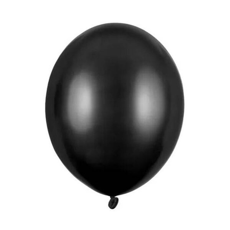 Balony czarne metaliczne 12 cali 30cm Strong 10 sztuk SB14M-010-10x