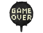 Balon foliowy czarny Game Over 45 cm 1 sztuka FB226