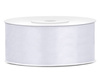 Tasiemka satynowa 25mm biała rolka 25m 1 sztuka TS25-008
