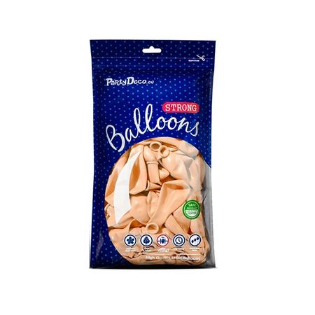 Balony brzoskwiniowe jasne pastelowe 23cm 9 cali Strong 100 sztuk SB10P-075J-100x