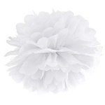 Pompon bibułowy 35cm biały 1szt pp35-008