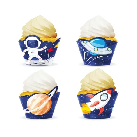 Papilotki do babeczek Kosmos Space Party 8 sztuk 129883
