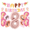 Balony na 8 urodziny Koniki girlanda napis Happy Birthday zes-konie18