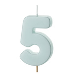 Świeczka cyferka 5 jasnoniebieska 5,5cm SCU10-5-001J