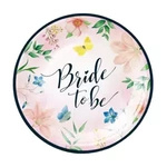 Talerzyki na Wieczór Panieński Bride to Be kwiaty 18cm 6 sztuk 132203