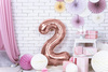Balon foliowy cyferka 2 różowe złoto 86cm 1 sztuka FB1M-2-019R