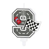 Świeczka na tort cyfra 9 Wyścigówki Race On 1 sztuka 169315