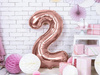 Balon foliowy cyferka 2 różowe złoto 86cm 1 sztuka FB1M-2-019R