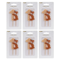 Świeczka urodzinowa cyferka 1 z misiem 6 sztuk SCS-25-1-BOX6