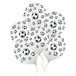 Balony Piłka nożna białe lateksowe 30cm 6 sztuk SB14P-116-008-6