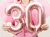Balony na 30 urodziny różowe złoto rose gold 35cm foliowe FB10M-30-019R
