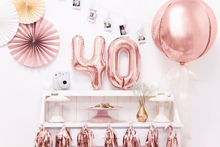 Balony na 40 urodziny różowe złoto rose gold 35cm foliowe FB10M-40-019R