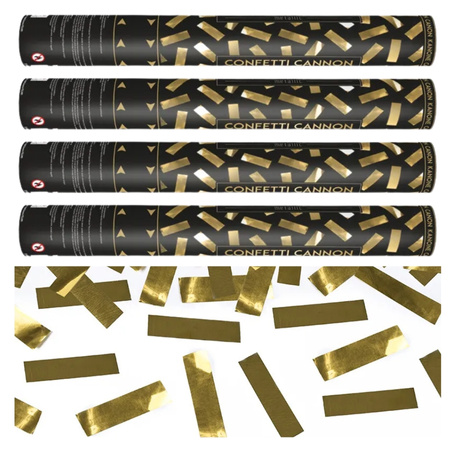 Tuby strzelające złotym konfetti 40cm 4szt TUKM40-019/4