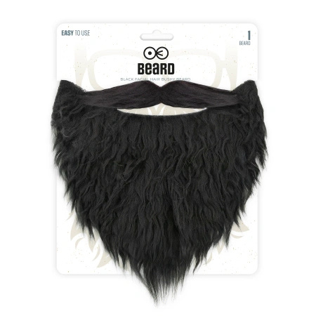 Sztuczna broda z wąsami samoprzylepna czarna zestaw PartyPal 167403