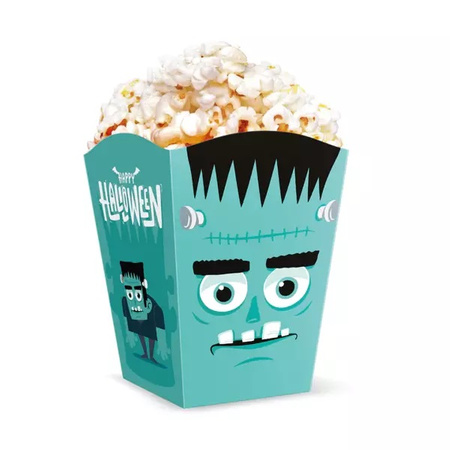 Pudełka na popcorn słodycze Potworki Monsters na Halloween 6 sztuk 129692