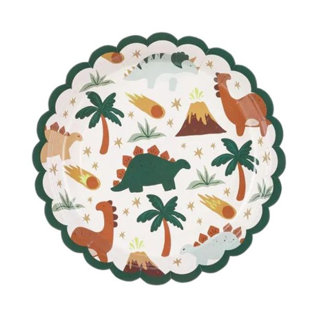 Kubeczki talerzyki serwetki Dinozaury papierowe zestaw dla 12 osób zes-DINO15