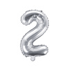 Balon foliowy 2 srebrny 35cm 1szt FB10M-2-018