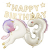 Dekoracje na 3 urodziny Jednorożce baner balony zestaw zes-JED10