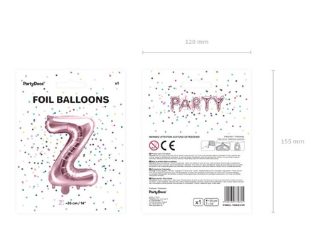 Balon foliowy Z rose gold 35cm 1szt FB2M-Z-019R