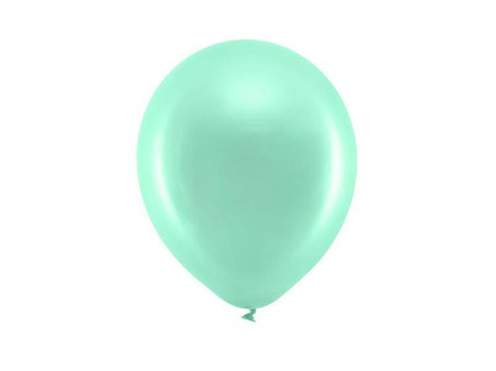 Balony Rainbow 23cm metalizowane miętowe 10 sztuk RB23M-103-10