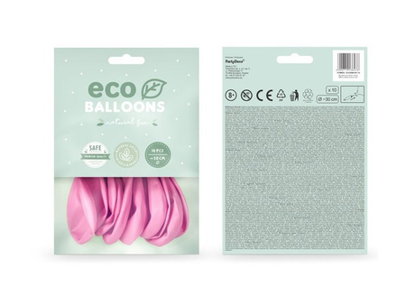 Balony Eco 30cm metalizowane różowe 10 sztuk ECO30M-081-10