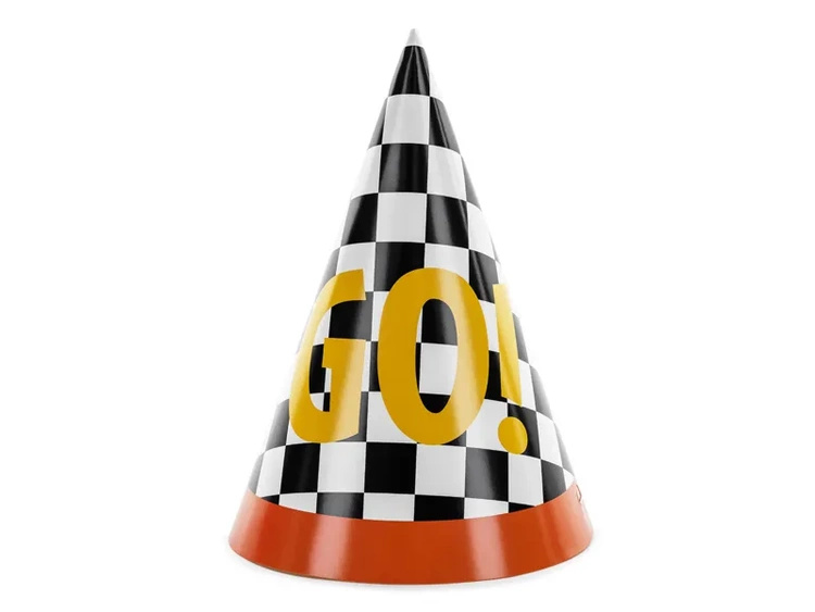Czapeczki urodzinowe GO! 16cm 6 sztuk CPP31