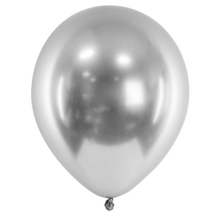 Balony srebrne Glossy 30 cm lateksowe 10 sztuk CHB1-018-10