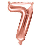 Balon foliowy 7 różowe złoto rose gold 35cm 1 sztuka FB10M-7-019R