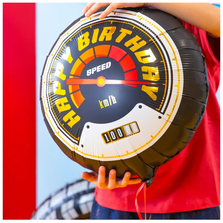 Balon foliowy Happy Birthday Wyścigówki 45cm 1 sztuka 168943