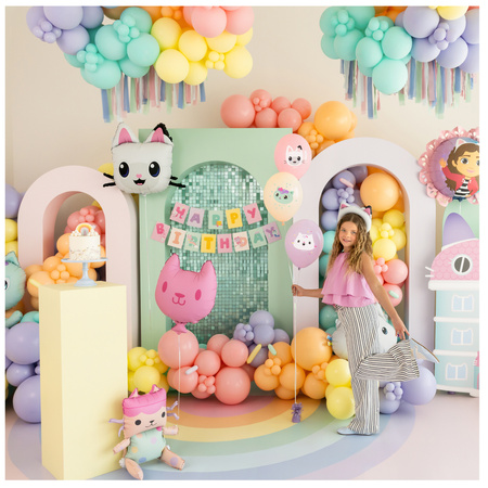 Baner urodzinowy napis Happy Birthday Koci Domek Gabi 180 cm 1 sztuka GRL129