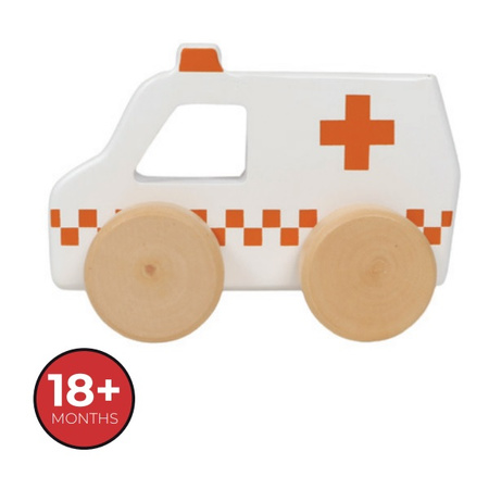 Zabawka drewniana ambulans 13 x 5 x 9 cm 1 sztuka TR-303019