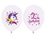 Balony Jednorożce 2nd Birthday 30cm 5 sztuk GZ-2JED