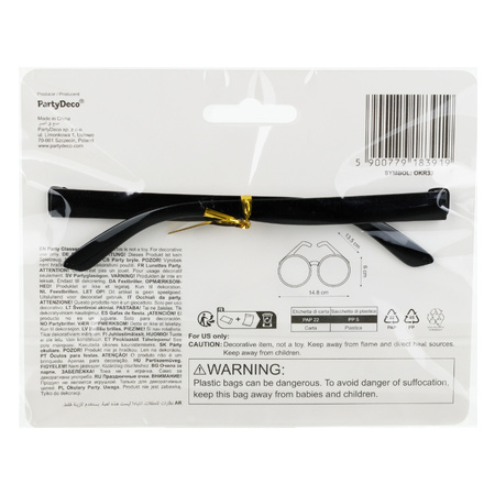 Okulary na Wieczór Panieński Team Bride serduszka czarne 1 sztuka OKR33