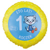 Balon Kicia Kocia Roczek okrągły foliowy 36cm Godan 1 sztuka FG-OKK1
