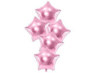 Balony foliowe gwiazdki 48cm j. różowe 5 sztuk FB3M-081J-5x