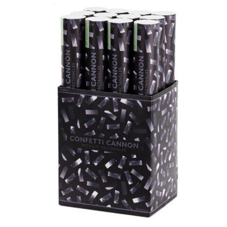 Tuby strzelające srebrnym konfetti 40cm 12szt. TUKM40-018/box12