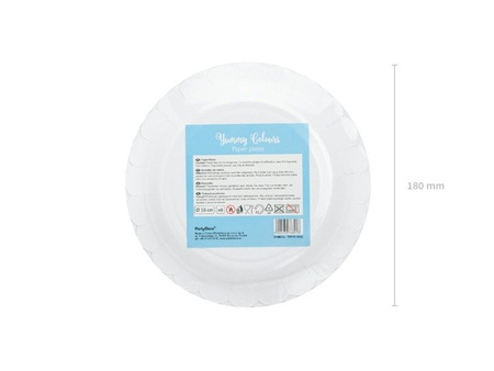 Talerzyki jasnoniebieskie ze złotym brzegiem 18cm 6 sztuk TPP16-001J