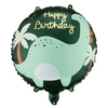 Balon foliowy Dinozaur Brontozaur z napisem Happy Birthday pastylka okrągły 35 cm 1 sztuka FB360