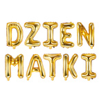 Balony DZIEN MATKI napis foliowe złote 35cm FB2M-DZIEN-MATKI-019