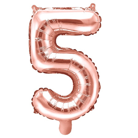 Balon foliowy 5 różowe złoto rose gold 35cm 1 sztuka FB10M-5-019R