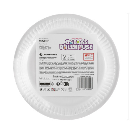 Talerzyki Koci Domek Gabi papierowe 18cm 6 sztuk TPP105