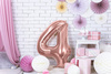 Balon foliowy cyferka 4 różowe złoto 86cm 1 sztuka FB1M-4-019R