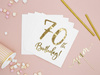 Serwetki na 70 urodziny białe złoty nadruk 33x33cm papierowe 20 sztuk SP33-77-70-008